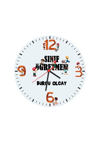 Sınıf Öğretmenine Öğretmenler Günü Hediyesi Isimli Duvar Saati Çok Renkli