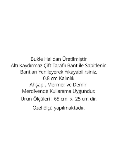 Stepmat Bukle Halıdan Basamak ve Merdiven Paspası 10'lu