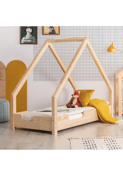 Markaawm Markaawm Ahşap Yatak Montessori Karyola Doğal Çam 90X190 Modera