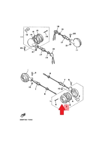 Yamaha Virago 535 Sinyal Camı 42X-83312-09