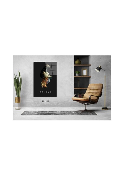 Athena Heykeller Cam Tablo Pct0853 Modern Dekorasyon Temalı Dekoratif Duvar Tablosu, Salon, Ev Ve Ofis Dekoru,