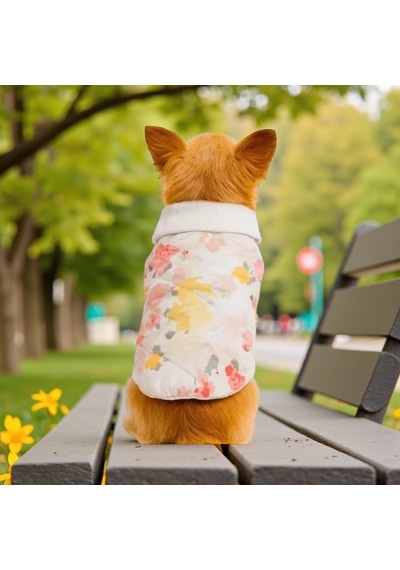 Gedyco Flowers Yumuşacık Baharlık Küçük Irk Köpek Yelek Yağmurluk