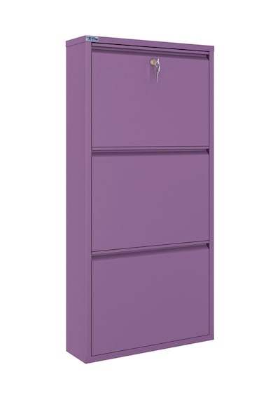 Ceha Kilitli 3'lü Metal Ayakkabılık - Mor K.AYK-3/P4001/KL