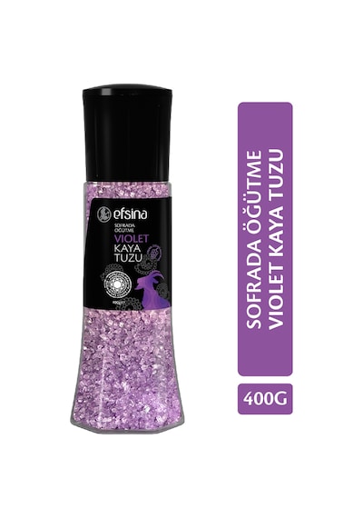 Efsina Violet Kaya Tuzu Sofrada Öğütme Değirmenli Gurme Tuz 400 G