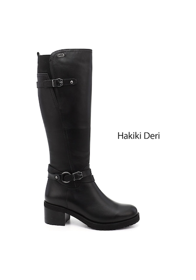 Gönderi(R) Gönderi R Kadın Siyah Fermuarlı Kalın Topuklu Hakiki Deri Çizme Gkzc13444562 Siyah