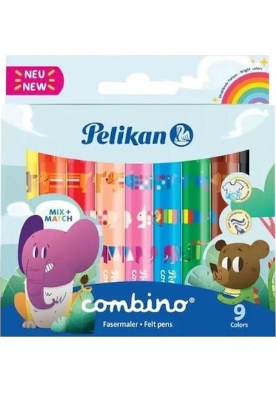 Pelikan Keçeli Kalem Combino Super Jumbo 9 Renk Keçeli Kalem