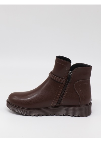 Nesilshoes Nesil Shoes Dvm 1001 Kahve Kadın Fermuarlı Kışlık Bot