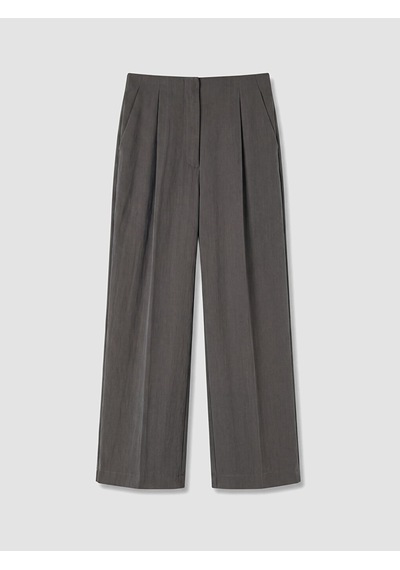 Lcw Modest Antrasit Loose Fit Kadın Pileli Kumaş Pantolon