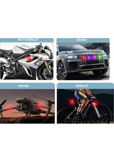 Motor Drone Uçak Kanadı Lı Led Şarjlı Kablosuz Mini 6 Adet