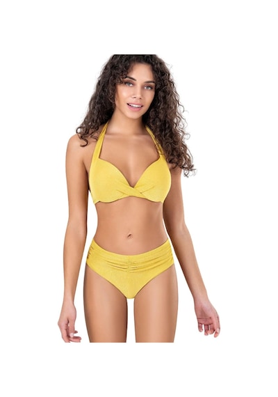 Endeep Kadın Ön Büzgü Detaylı Kahverengi Bikini Altı-kahverengi