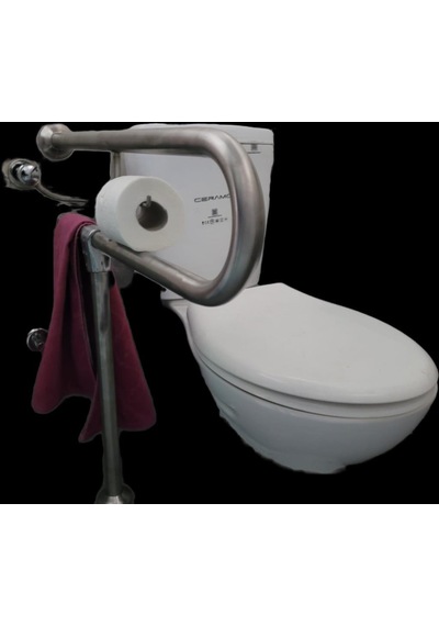 Engelli Tutunma Barı Tuvalet Kağıtlıklı Banyo Wc Paslanmaz Mat Satine Yüzeyli Sabit Ayarlanabilir Ayaklı Paslanmaz Çelik