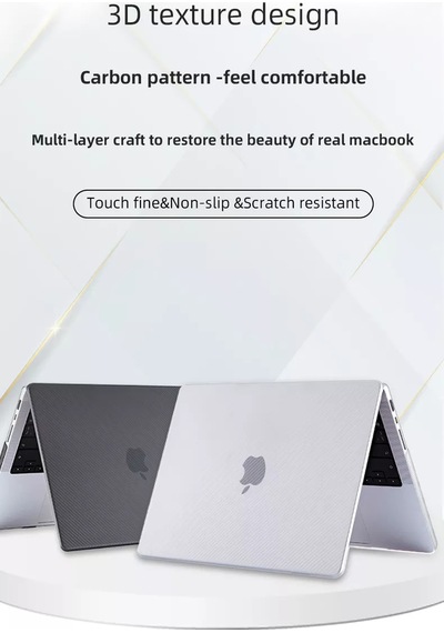 Apple Uyumlu MacBook Air 13 2020 A2337 M1 İşlemcili Koruma Karbon Kılıfı