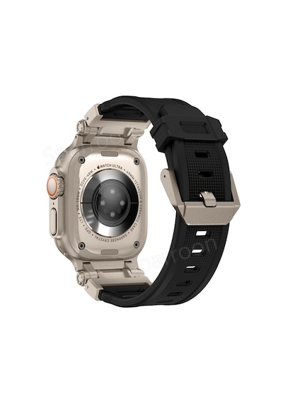 Apple Uyumlu  Watch  42mm 44mm 45mm 49mm Titanyum Metal Bağlantı Kitli Silikon Kordon 101