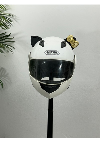 Motor & Motosiklet Gold Fiyonklu Siyah Kedi Kulak Kask Dış Aksesuarı Diğer