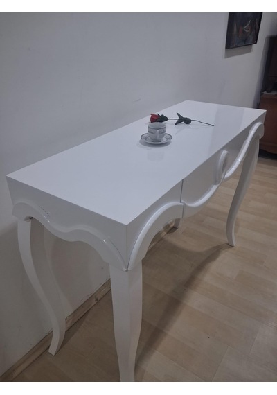 Dresuar Cnc Kabartma 90680 Model Kayın Ağacı Aslan Lükens Ayak Parlak Beyaz