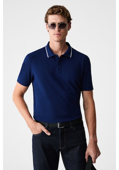 Grimelange Rhodes Erkek Lacivert Polo Yaka T-shirt Lacivert
