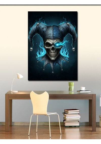 Kanvas Tablo Joker Soytarı Kafatası 50cmx70cm