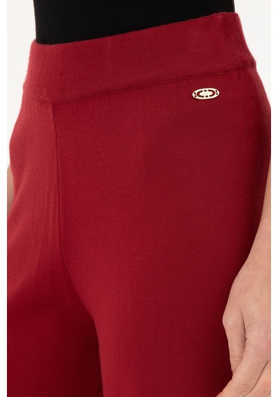 U.S. Polo Assn. Kadın Vişne Loose Fit Triko Pantolon 50297151-VR223