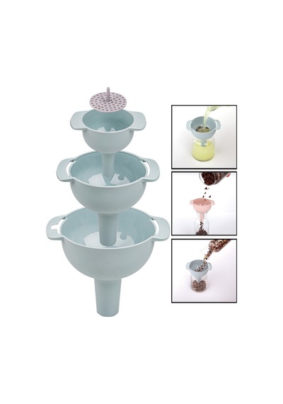 4lü Huni Seti Süzgeçli 3 Farklı Boy Huni Ve 1 Adet Süzgeç Plastik Diğer
