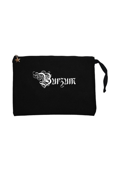 Burzum Design Logo Siyah Clutch Astarlı Cüzdan / El Çantası Siyah