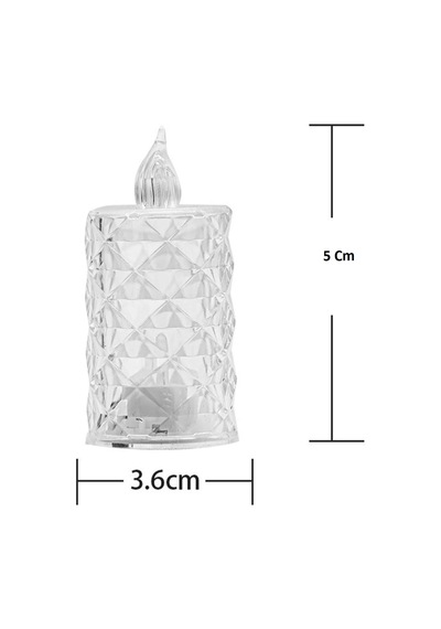 Led Şeffaf Kristal Led Pilli Alevsiz U Düğün Doğum Günü Ortam Işığı Mini