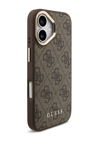 Apple Uyumlu iPhone 17  Kılıf Guess Lisanslı M-safe Özellikli Askılı Ve 4g Logo Kartlıklı Kapak Kahverengi Kahverengi