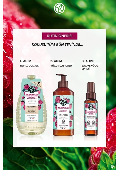 Yves Rocher Eko Refill Yedek Duş Jeli-nemlendirici Enerjik Frambuaz Nane- Sls,sles İçermez,vegan- 600ml Diğer