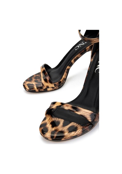 Tamer Tanca Kadın Vegan Leopar Rugan Topuklu Ayakkabı 1131 001 Bn Ayk Y25 Leopar Rgn Leopar