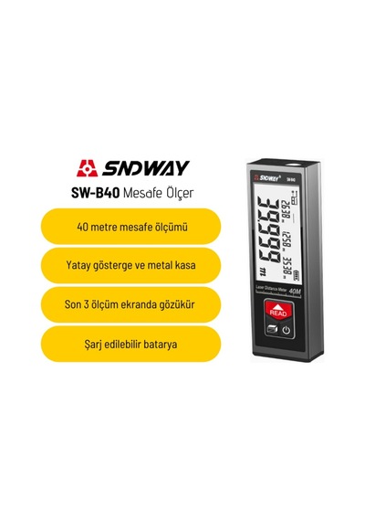 Sndway Sw-b40 40m Metal Lazermetre