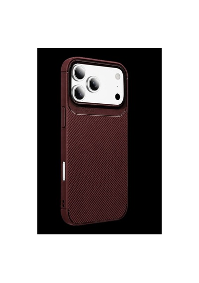 Newface Apple iPhone Uyumlu 18 Pro Max Auto Focus Karbon Kapak - Bordo