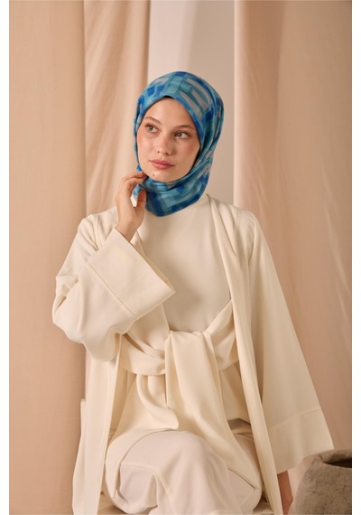 Silk Home Soft Eşarp 73096-20 Turkuaz, Saks, Gümüş, Yeşil