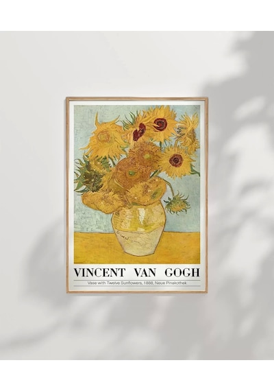 Çerçevesiz Poster Vincent Van Gogh On İki Ayçiçekli Vazo