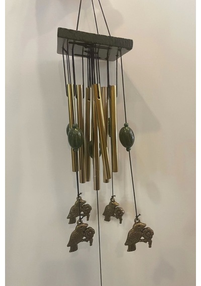 Deprem Zili Çanı Duvar Rüzgar Çanı Zili Feng Shui Ejderha Yılı Metal Borulu Kuş Ve Çiçek Objeli