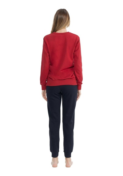 U.s. Polo Assn. 17075 Kadın Bordo Ev Giyim Pijama Takım 001