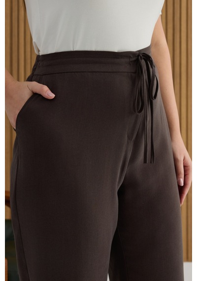 Aker Kahverengi Beli Bağcıklı Pantolon Kahverengi Kahverengi