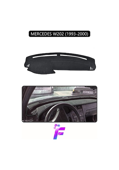 Mercedes W202 1993-2000 Uyumlu Torpido Örtüsü Yansıma Önleyici Kolay Montaj Tam Koruma H18 Torpido Halısı