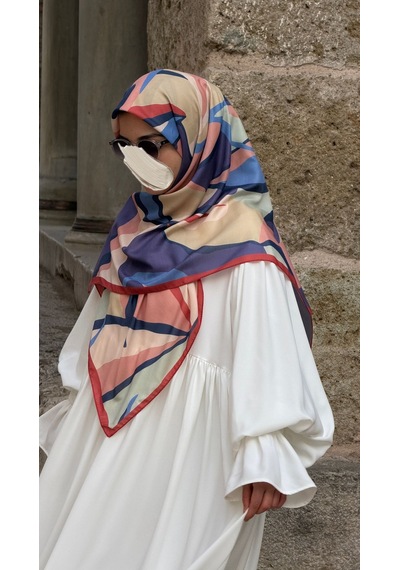 Qalortex Scarf Pamuklu Soft Rânâ Desen Eşarp-somon
