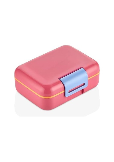2 Katlı Bento Öğle Yemeği Kutusu, 1.6 Litre, 3 Bölmeli, Bpa İçermeyen Pp Plastik, Çatal Bıçak Kaşık Hediyeli Pembe Bakır