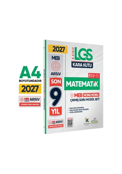 2026 LGS 8.Sınıf MATEMATİK Karakutu MEB Çıkmış Soru Modülü Video/PDF Çözümlü Konu Konu Son 9 Yıl