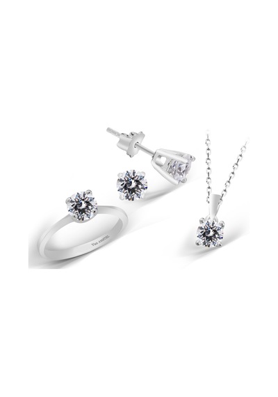 Kuyumcudükkani Tektaş Mini Set-24025-w-w 18 Beyaz