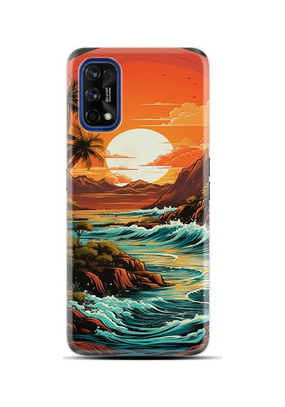 Realme 7 Pro Kılıf Boutique Baskılı Resimli Retro Mountain Pcode -079
