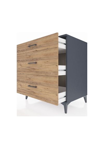 Kronos Şifonyer 3 Çekmeceli 88x59x96 Antrasit-çam Antrasit