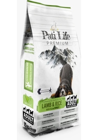 Pati Life Kuzu Etli ve Pirinçli Yetişkin Köpek Maması 15 KG