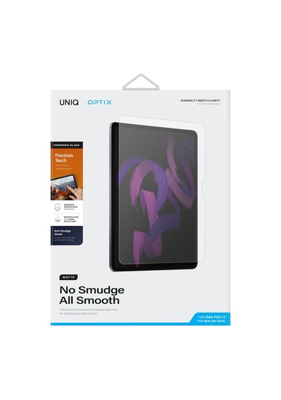 Apple Uyumlu iPad Pro 13'' 2024 M4 Çip Ekran Koruyucu Optix Matte Serisi Oleofobik Temperli Mat Cam Kolay Kurulum