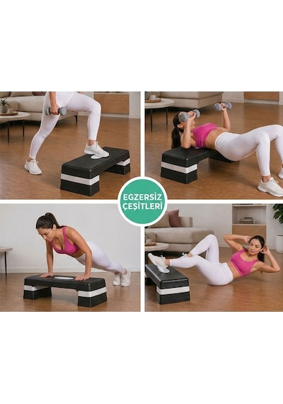 Spor Byfit 3 Kademeli Fitness Step Tahtası + Atlama İpi