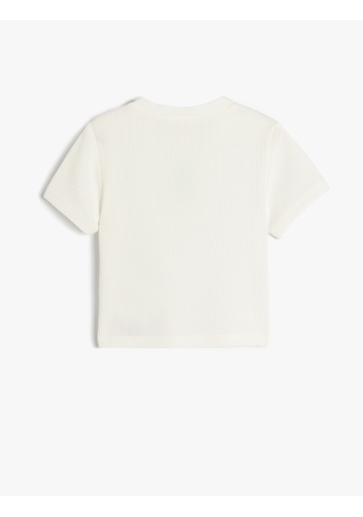 Koton Ekru Kız Çocuk T-shirt 5skg10092ak Ekru
