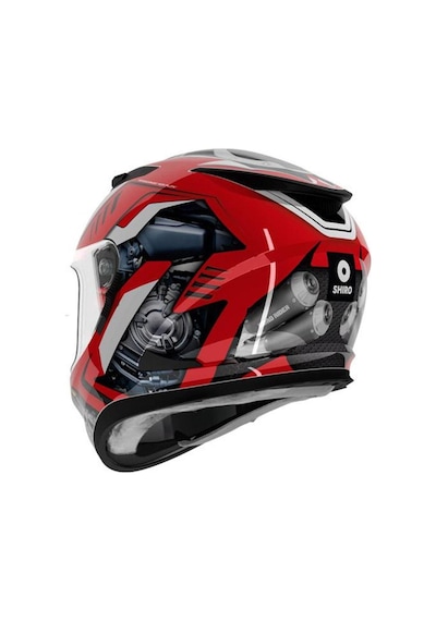 Shiro Sh-605 Sv Shadow Road Rider Full Face Motosiklet Kaskı Iridium Vizörlü Siyah - Kırmızı