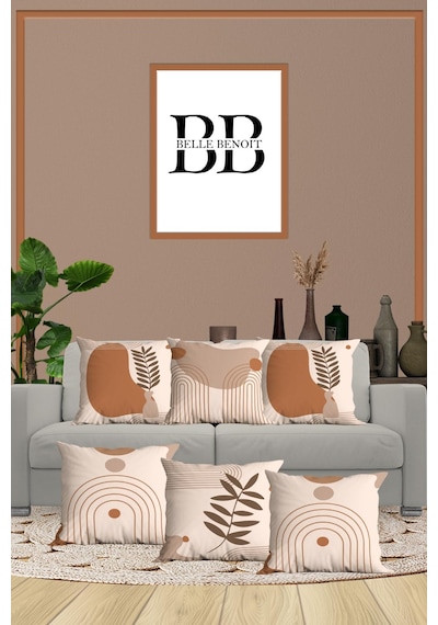 Belle Benoit Baskılı Dekoratif 6'lı Koltuk Kırlent Kılıfı Desen18
