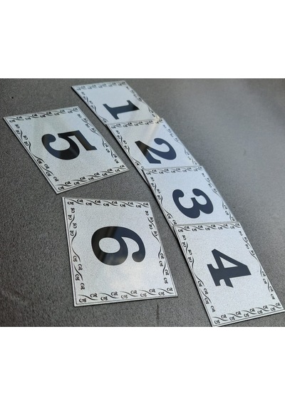 Kapı Numarası 5.5x6.5 Cm Kendinden Yapışkanlı No:1 den 6’YA