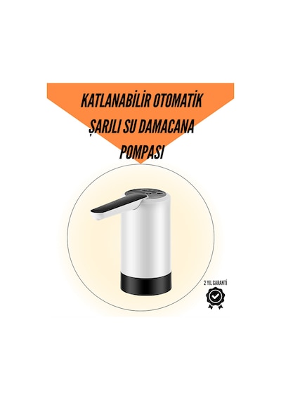 Techmrt Taşınabilir Şarjlı Damacana Su Pompası Hijyenik Tasarım